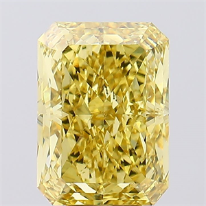 Picture of Lab Created Diamond 8.00 Carats, Radiant with  Cut, Fancy Vivid Yellow Color, VS1 Clarity and Certified by IGI