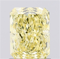 Picture of Lab Created Diamond 1.02 Carats, Radiant with  Cut, Fancy Intense Yellow Color, VS1 Clarity and Certified by IGI