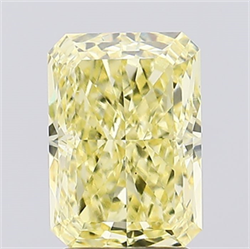 Picture of Lab Created Diamond 3.00 Carats, Radiant with  Cut, Fancy Intense Yellow Color, VS1 Clarity and Certified by IGI