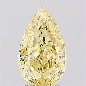 Picture of Lab Created Diamond 2.02 Carats, Pear with  Cut, Fancy Intense Yellow Color, VVS2 Clarity and Certified by IGI