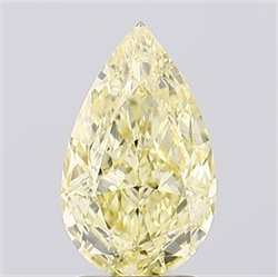 Picture of Lab Created Diamond 1.52 Carats, Pear with  Cut, Fancy Intense Yellow Color, VS1 Clarity and Certified by IGI