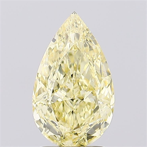 Picture of Lab Created Diamond 1.52 Carats, Pear with  Cut, Fancy Intense Yellow Color, VS1 Clarity and Certified by IGI
