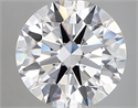 Lab Created Diamond 4.03 Carats, Round with ideal Cut, D Color, vvs2 Clarity and Certified by IGI