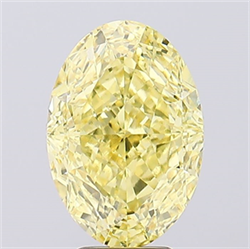 Picture of Lab Created Diamond 6.20 Carats, Oval with  Cut, Fancy Vivid Yellow Color, VS1 Clarity and Certified by IGI