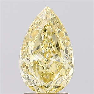 Picture of Lab Created Diamond 2.02 Carats, Pear with  Cut, Fancy Intense Yellow Color, VS1 Clarity and Certified by IGI