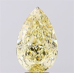 Picture of Lab Created Diamond 5.21 Carats, Pear with  Cut, Fancy Vivid Yellow Color, VVS2 Clarity and Certified by IGI