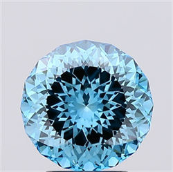 Picture of Lab Created Diamond 3.06 Carats, ROUND POLYGON with  Cut, Fancy Vivid Blue Color, VS1 Clarity and Certified by IGI