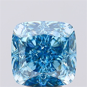 Picture of Lab Created Diamond 5.17 Carats, SQUARE CUSHION,SQUARE CUSHION MODIFIED BRILLIANT with  Cut, Fancy Vivid Blue Color, VS1 Clarity and Certified by IGI