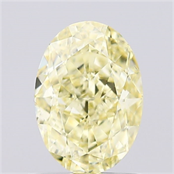 Picture of Lab Created Diamond 1.02 Carats, Oval with  Cut, Fancy Intense Yellow Color, VS1 Clarity and Certified by IGI