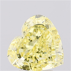 Picture of Lab Created Diamond 2.52 Carats, Heart with  Cut, Fancy Vivid Yellow Color, VS1 Clarity and Certified by IGI