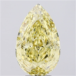 Picture of Lab Created Diamond 5.13 Carats, Pear with  Cut, Fancy Intense Yellow Color, VS1 Clarity and Certified by IGI