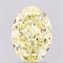 Picture of Lab Created Diamond 3.06 Carats, Oval with  Cut, Fancy Intense Yellow Color, VS1 Clarity and Certified by IGI