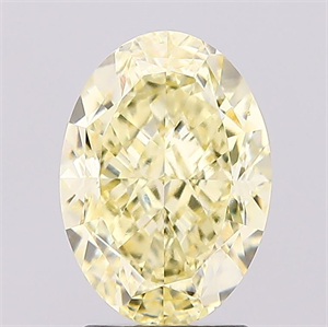 Picture of Lab Created Diamond 3.06 Carats, Oval with  Cut, Fancy Intense Yellow Color, VS1 Clarity and Certified by IGI