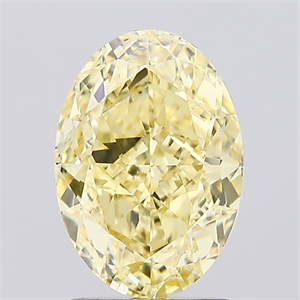 Picture of Lab Created Diamond 2.11 Carats, Oval with  Cut, Fancy Intense Yellow Color, VVS2 Clarity and Certified by IGI