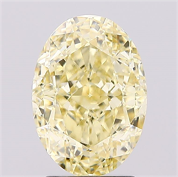 Picture of Lab Created Diamond 3.05 Carats, Oval with  Cut, Fancy Intense Yellow Color, VVS2 Clarity and Certified by IGI