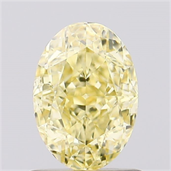 Picture of Lab Created Diamond 1.10 Carats, Oval with  Cut, Fancy Intense Yellow Color, VS1 Clarity and Certified by IGI