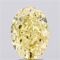 Picture of Lab Created Diamond 5.04 Carats, Oval with  Cut, Fancy Intense Yellow Color, VS1 Clarity and Certified by IGI