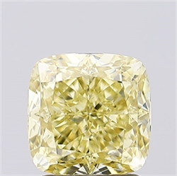 Picture of Lab Created Diamond 2.03 Carats, SQUARE CUSHION,SQUARE CUSHION MODIFIED BRILLIANT with  Cut, Fancy Intense Yellow Color, VVS2 Clarity and Certified by IGI