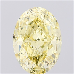 Picture of Lab Created Diamond 2.57 Carats, Oval with  Cut, Fancy Intense Yellow Color, VS1 Clarity and Certified by IGI