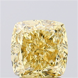 Picture of Lab Created Diamond 2.19 Carats, SQUARE CUSHION,SQUARE CUSHION MODIFIED BRILLIANT with  Cut, Fancy Vivid Yellow Color, VS1 Clarity and Certified by IGI