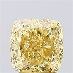 Picture of Lab Created Diamond 2.19 Carats, SQUARE CUSHION,SQUARE CUSHION MODIFIED BRILLIANT with  Cut, Fancy Vivid Yellow Color, VS1 Clarity and Certified by IGI