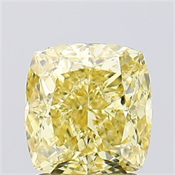 Picture of Lab Created Diamond 2.02 Carats, SQUARE CUSHION,SQUARE CUSHION MODIFIED BRILLIANT with  Cut, Fancy Vivid Yellow Color, VS2 Clarity and Certified by IGI