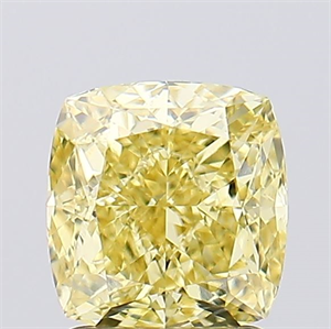 Picture of Lab Created Diamond 2.02 Carats, SQUARE CUSHION,SQUARE CUSHION MODIFIED BRILLIANT with  Cut, Fancy Vivid Yellow Color, VS2 Clarity and Certified by IGI