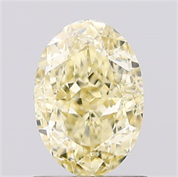 Picture of Lab Created Diamond 1.10 Carats, Oval with  Cut, Fancy Intense Yellow Color, VS1 Clarity and Certified by IGI