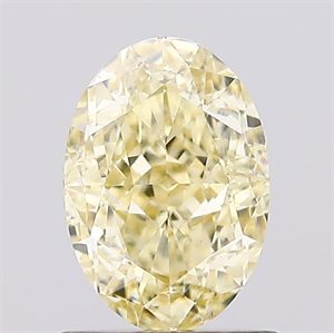 Picture of Lab Created Diamond 1.10 Carats, Oval with  Cut, Fancy Intense Yellow Color, VS1 Clarity and Certified by IGI