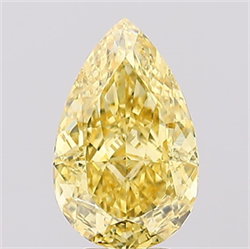 Picture of Lab Created Diamond 3.12 Carats, Pear with  Cut, Fancy Vivid Yellow Color, VS1 Clarity and Certified by IGI