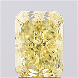 Picture of Lab Created Diamond 2.02 Carats, Radiant with  Cut, Fancy Vivid Yellow Color, VS1 Clarity and Certified by IGI