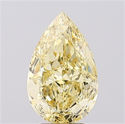 Foto Del inventario de diamantes de laboratorio, 4.06 quilates, De pera , Color Fancy Intense Yellow, claridad VS1 y certificado IGI de