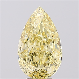 Picture of Lab Created Diamond 5.12 Carats, Pear with  Cut, Fancy Intense Yellow Color, VS1 Clarity and Certified by IGI