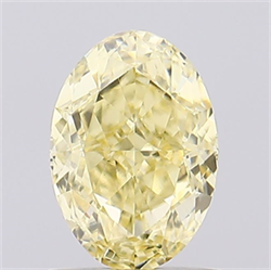 Picture of Lab Created Diamond 1.10 Carats, Oval with  Cut, Fancy Intense Yellow Color, VS1 Clarity and Certified by IGI