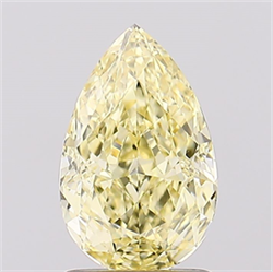 Picture of Lab Created Diamond 1.60 Carats, Pear with  Cut, Fancy Intense Yellow Color, VVS2 Clarity and Certified by IGI