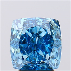 Picture of Lab Created Diamond 3.03 Carats, SQUARE CUSHION,SQUARE CUSHION MODIFIED BRILLIANT with  Cut, Fancy Vivid Blue Color, VVS2 Clarity and Certified by IGI