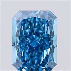 Picture of Lab Created Diamond 2.56 Carats, Radiant with  Cut, Fancy Vivid Blue Color, VVS2 Clarity and Certified by IGI