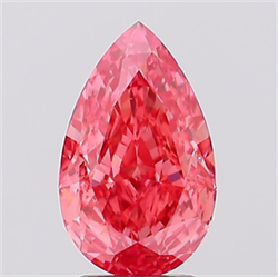 Picture of Lab Created Diamond 3.04 Carats, Pear with  Cut, Fancy Vivid Pink Color, VVS2 Clarity and Certified by IGI
