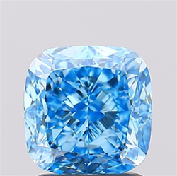 Picture of Lab Created Diamond 2.07 Carats, SQUARE CUSHION,SQUARE CUSHION MODIFIED BRILLIANT with  Cut, Fancy Vivid Blue Color, VVS2 Clarity and Certified by IGI