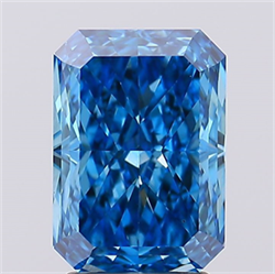 Picture of Lab Created Diamond 3.03 Carats, Radiant with  Cut, Fancy Vivid Blue Color, VS1 Clarity and Certified by IGI
