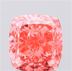 Picture of Lab Created Diamond 2.02 Carats, Cushion with  Cut, Fancy Vivid Pink Color, VVS2 Clarity and Certified by IGI