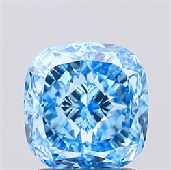 Picture of Lab Created Diamond 2.02 Carats, SQUARE CUSHION,SQUARE CUSHION MODIFIED BRILLIANT with  Cut, Fancy Vivid Blue Color, VVS2 Clarity and Certified by IGI