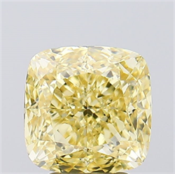 Picture of Lab Created Diamond 4.01 Carats, SQUARE CUSHION,SQUARE CUSHION MODIFIED BRILLIANT with  Cut, Fancy Vivid Yellow Color, VS1 Clarity and Certified by IGI