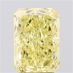 Picture of Lab Created Diamond 3.19 Carats, Radiant with  Cut, Fancy Vivid Yellow Color, VS2 Clarity and Certified by IGI