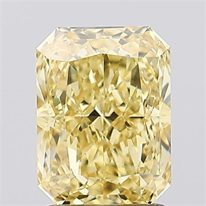 Picture of Lab Created Diamond 2.18 Carats, Radiant with  Cut, Fancy Vivid Yellow Color, VVS2 Clarity and Certified by IGI