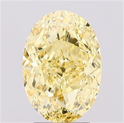 Picture of Lab Created Diamond 3.00 Carats, Oval with  Cut, Fancy Intense Yellow Color, SI1 Clarity and Certified by IGI