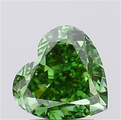 Picture of Lab Created Diamond 2.03 Carats, Heart with  Cut, Fancy Vivid Green Color, VS1 Clarity and Certified by IGI