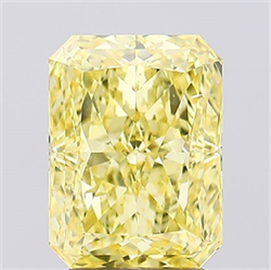 Picture of Lab Created Diamond 3.12 Carats, Radiant with  Cut, Fancy Vivid Yellow Color, VS2 Clarity and Certified by IGI
