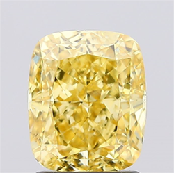 Foto Del inventario de diamantes de laboratorio, 2.01 quilates, Del cojín , Color Fancy Vivid Yellow, claridad VS1 y certificado IGI de