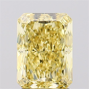 Picture of Lab Created Diamond 2.09 Carats, Radiant with  Cut, Fancy Intense Yellow Color, VVS2 Clarity and Certified by IGI